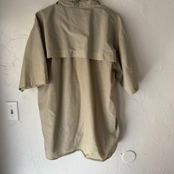 Split Men's Size XL Yellow Purple Plaid Outdoor Vented‎ Short Sleeve Button Up - Picture 5 of 10